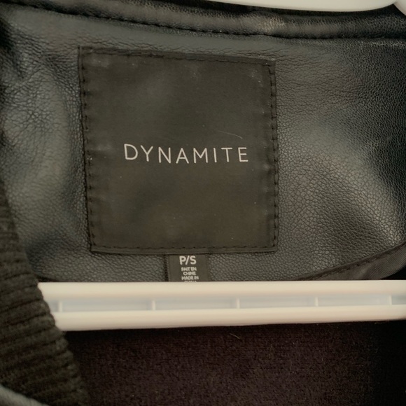 Dynamite Small Cropped Black Leather Jacket - Picture 3 of 4